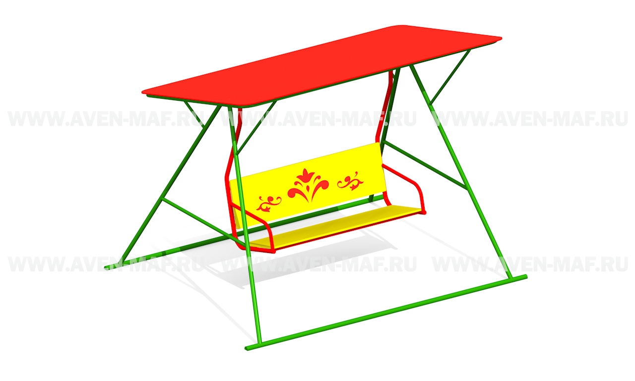 Скамейка-Качалка К-10/1 (крыша-фанера)